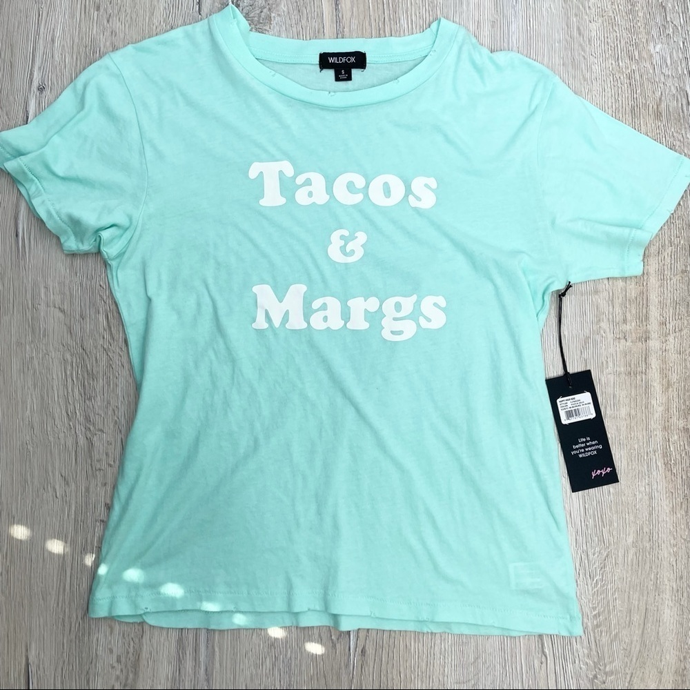 Wildfox Tacos & Margs Short Sleeve T-Shirt Sz Small